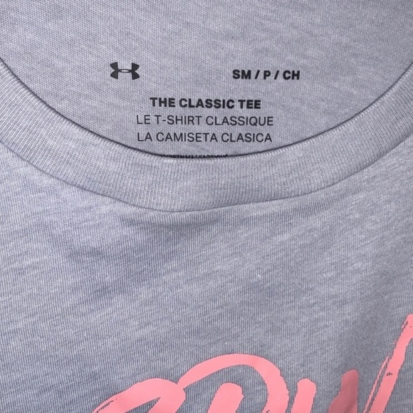 NWT 6/$20 Under armour t shirt woman’s athletic grey small/medium short sleeve - Picture 2 of 4